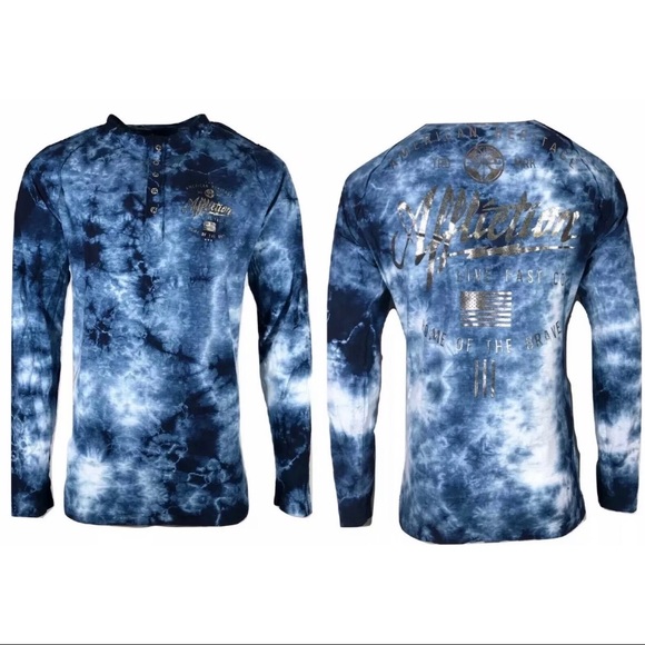 AFFLICTION Mens T-shirt BRAVE HERITAGE Biker Skull - Picture 3 of 7